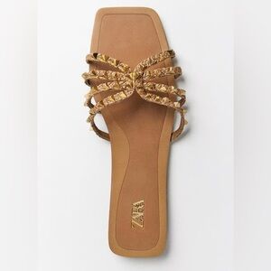 Zara Studded Tan Sandals